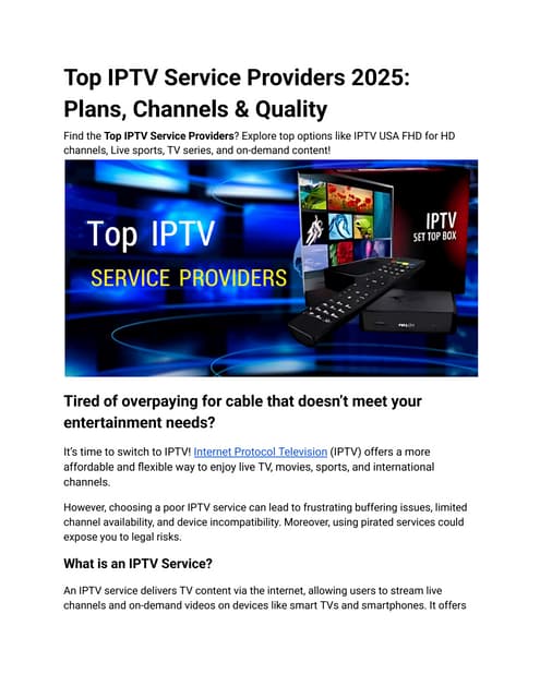 ✅ Top IPTV Plans USA – HD Streaming with 24/7 Support